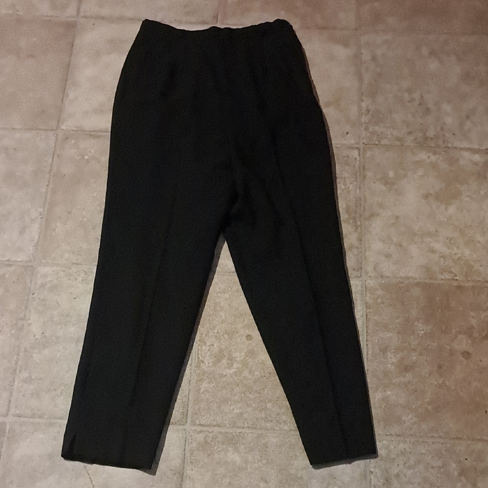 Talbots Women Black Wool Dress Pant with Side Zip and Slit Size 10 Career Office